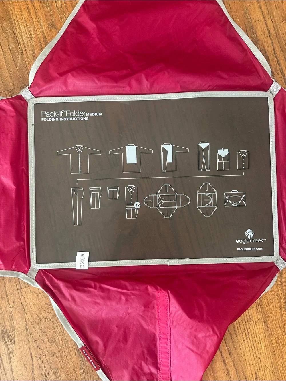 Red Travel Packing Folder with Gray Interior Panel